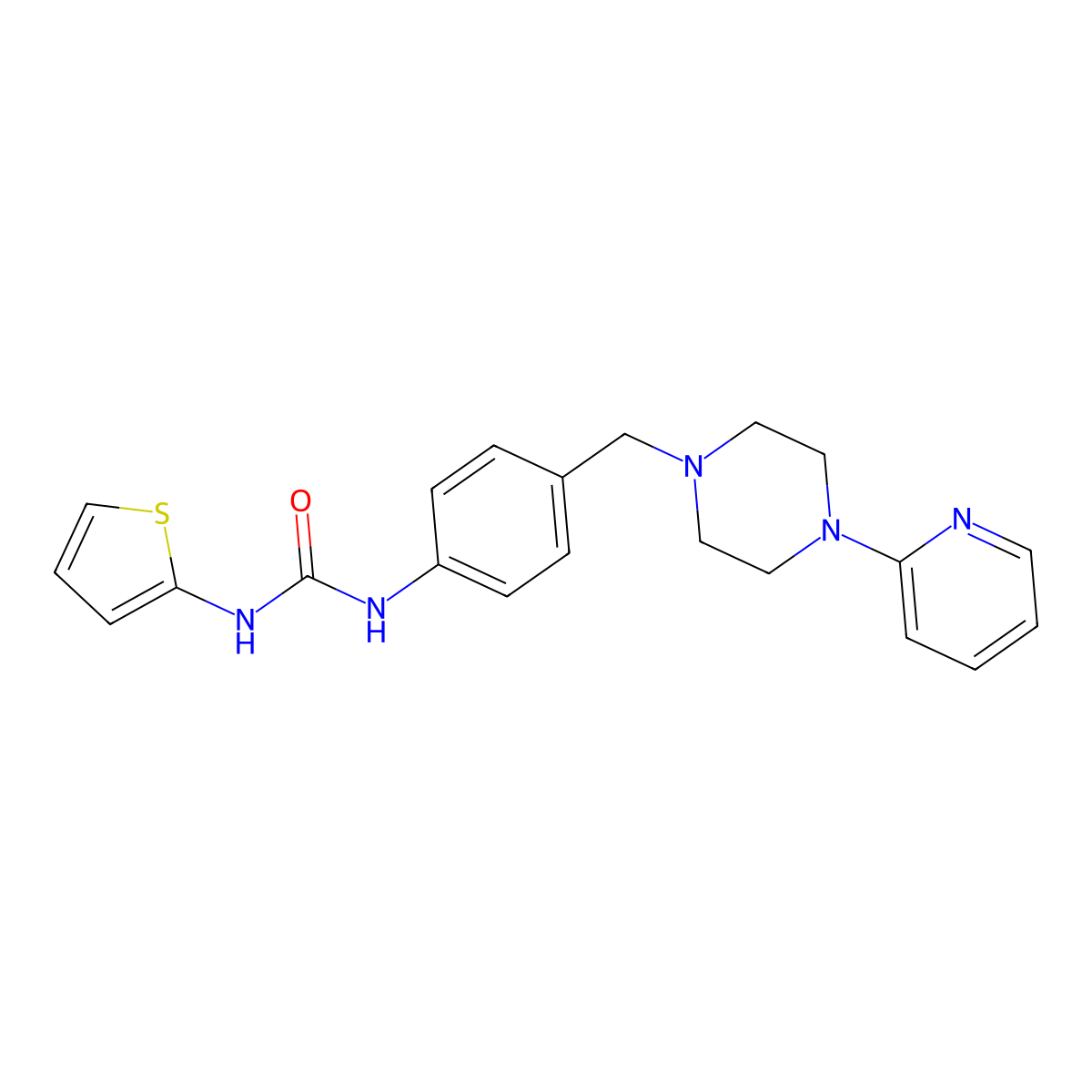 1-(4-{[4-(Pyridin-2-yl)piperazin-1-yl]methyl}phenyl)-3-(thiophen-2-yl)urea molecular structure, CAS 1172277-12-1