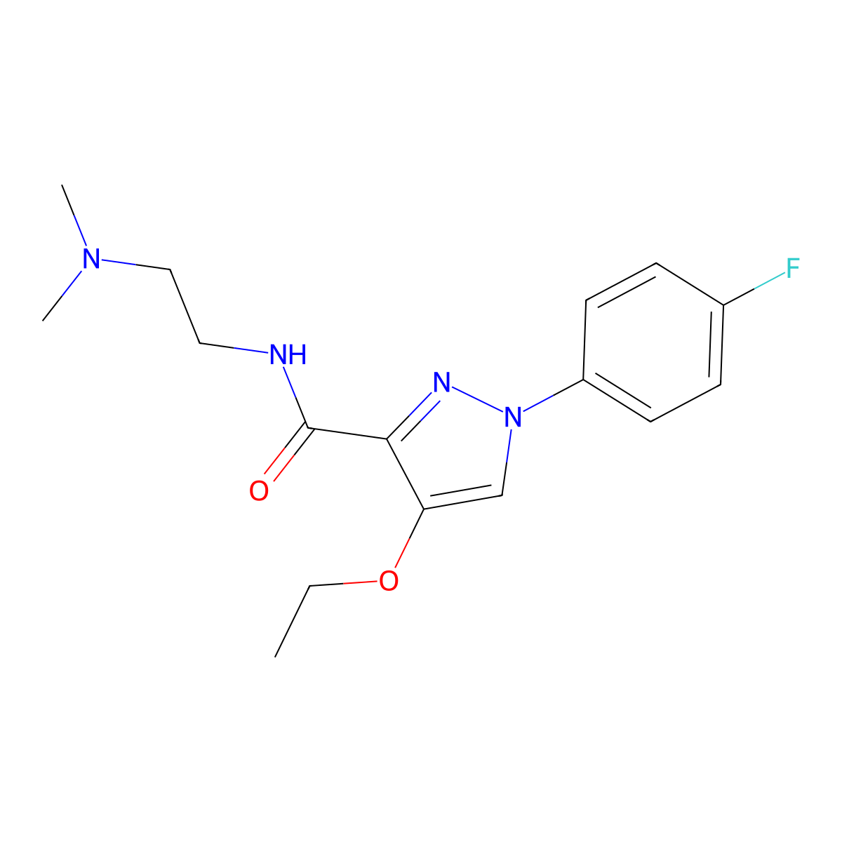 N-[2-(dimethylamino)ethyl]-4-ethoxy-1-(4-fluorophenyl)-1H-pyrazole-3-carboxamide molecular structure, CAS 1172281-60-5
