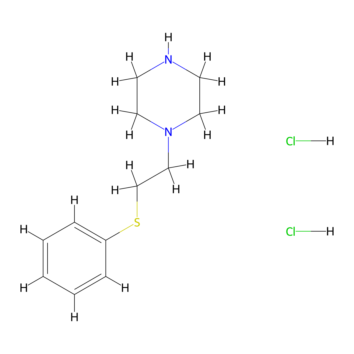 1-[2-(Phenylsulfanyl)ethyl]piperazine dihydrochloride molecular structure, CAS 1172282-69-7