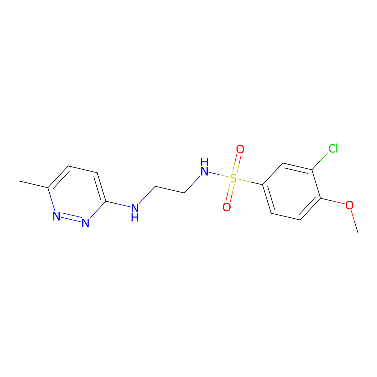 3-chloro-4-methoxy-N-(2-((6-methylpyridazin-3-yl)amino)ethyl)benzenesulfonamide molecular structure, CAS 1172290-12-8