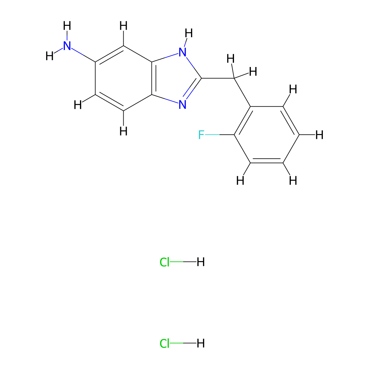 2-[(2-fluorophenyl)methyl]-1H-1,3-benzodiazol-5-amine dihydrochloride molecular structure, CAS 1172291-64-3