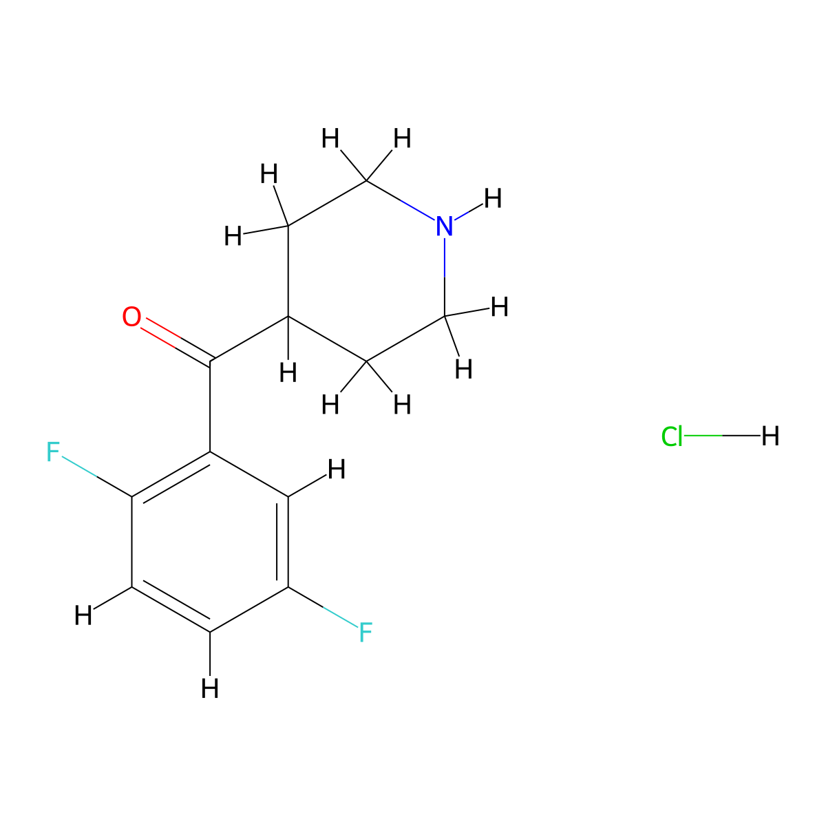 4-(2,5-Difluorobenzoyl)piperidine hydrochloride molecular structure, CAS 1172297-96-9