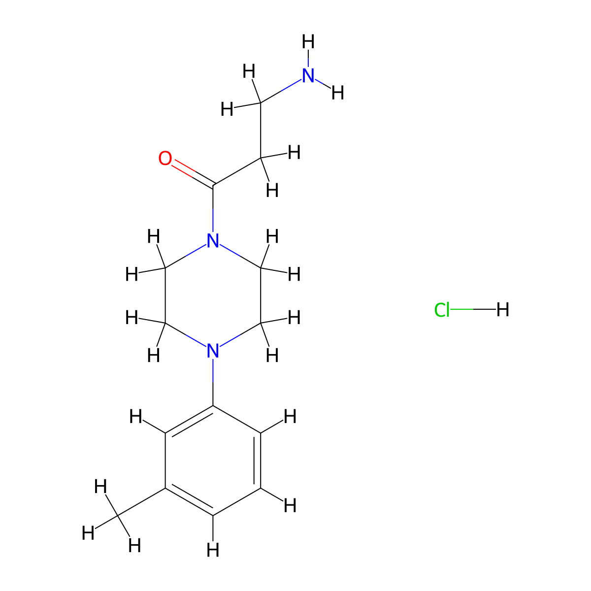 3-Amino-1-[4-(3-methylphenyl)piperazin-1-yl]propan-1-one hydrochloride molecular structure, CAS 1172301-09-5