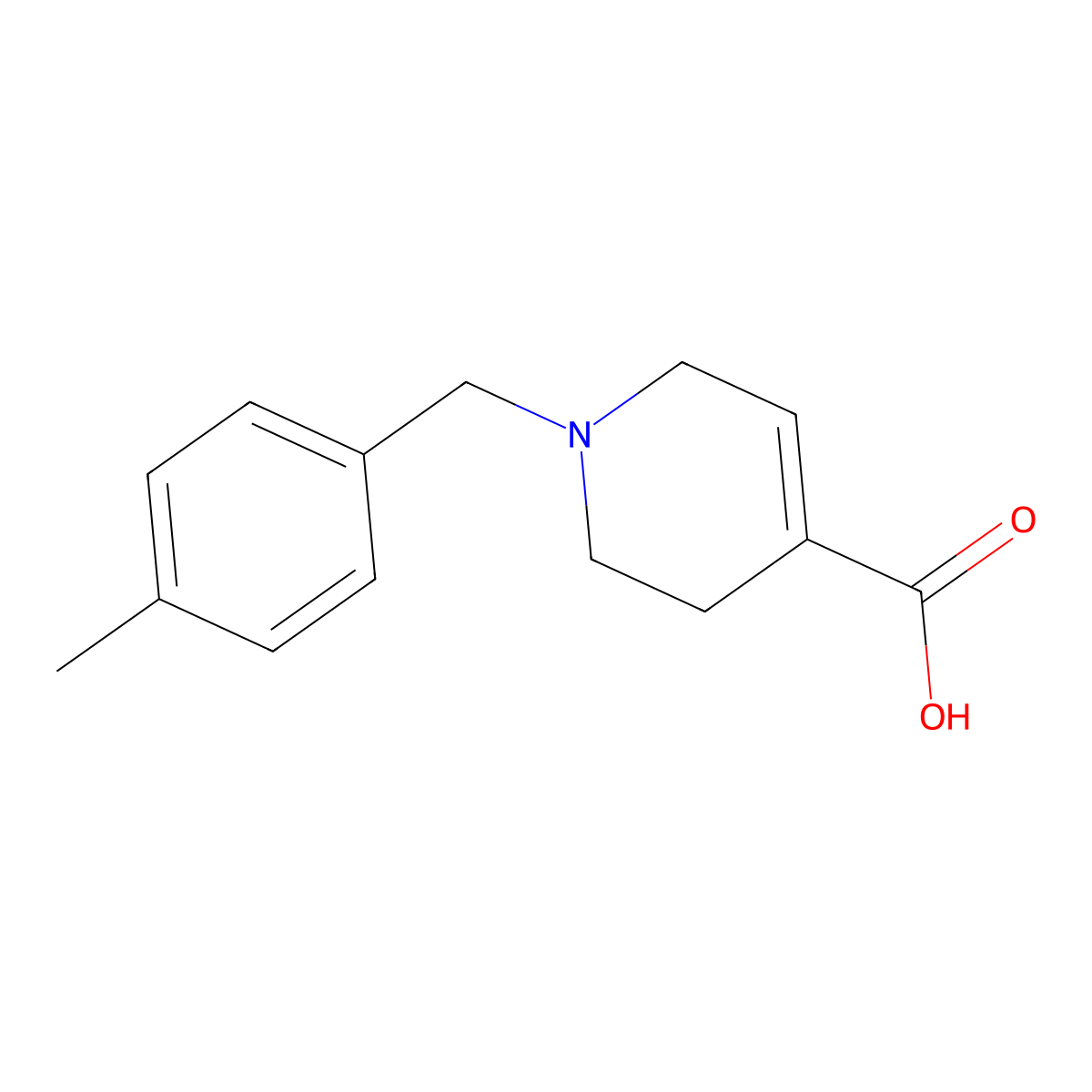 1-(4-Methylbenzyl)-1,2,3,6-tetrahydropyridine-4-carboxylic acid molecular structure, CAS 1172301-25-5