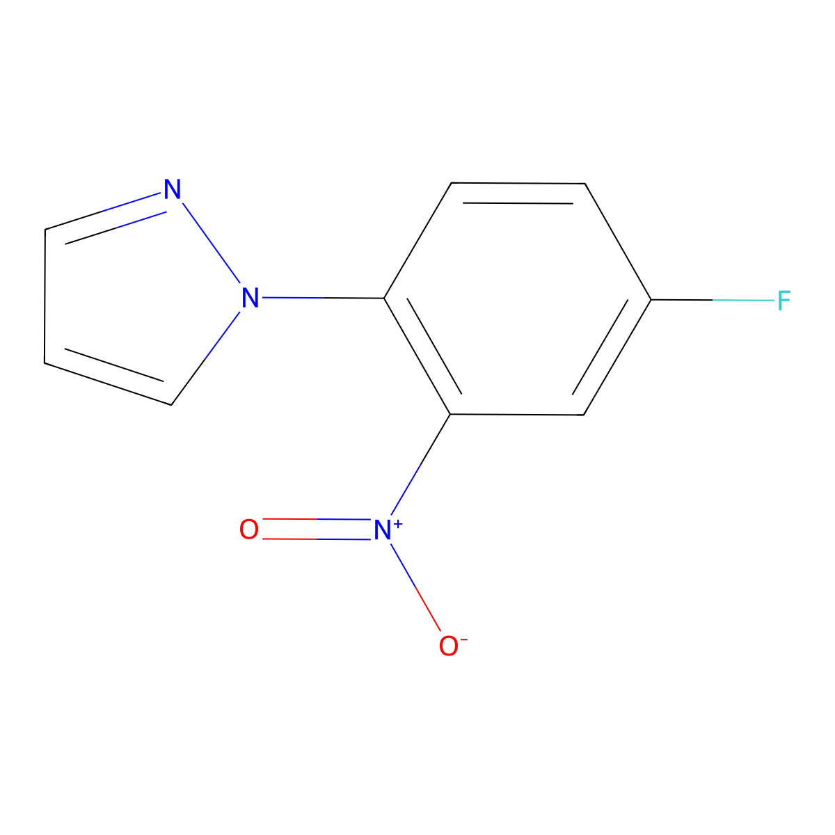 1-(4-fluoro-2-nitrophenyl)-1H-pyrazole molecular structure, CAS 1172305-74-6