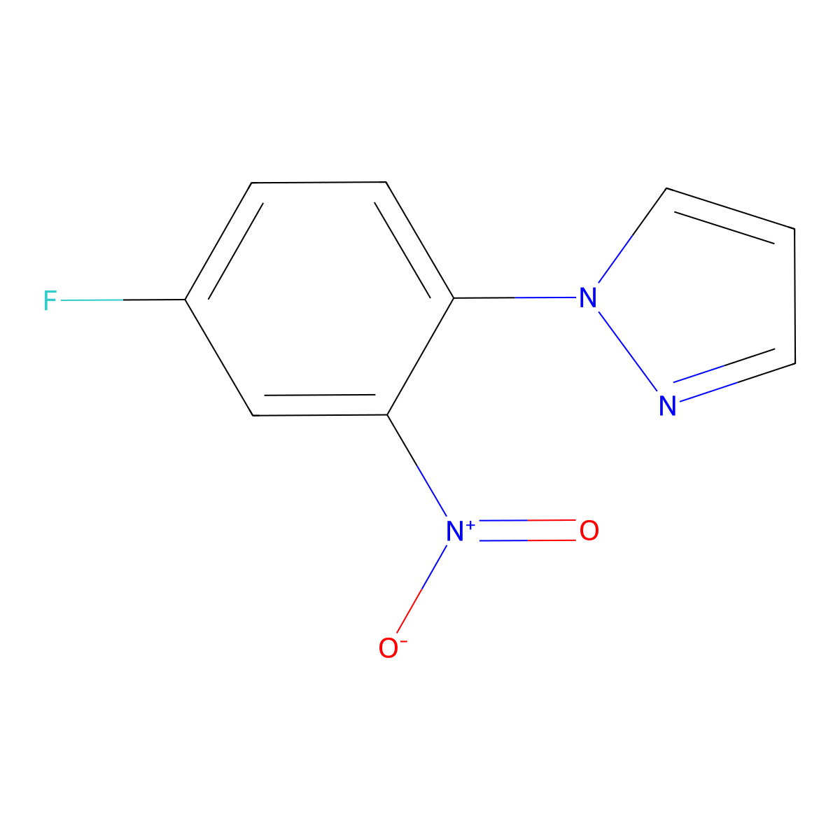 1-(4-fluoro-2-nitrophenyl)-1H-pyrazole molecular structure, CAS 1172305-74-6