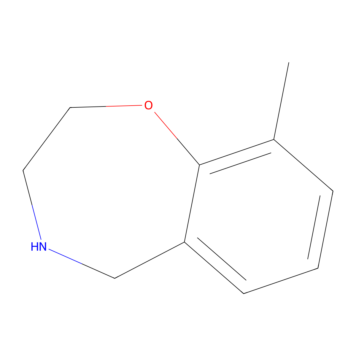9-Methyl-2,3,4,5-tetrahydro-1,4-benzoxazepine molecular structure, CAS 1172309-93-1