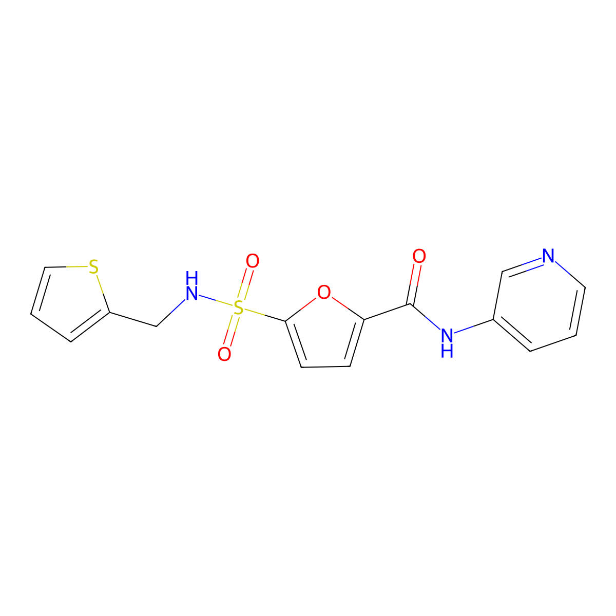 N-(pyridin-3-yl)-5-(N-(thiophen-2-ylmethyl)sulfamoyl)furan-2-carboxamide molecular structure, CAS 1172313-20-0