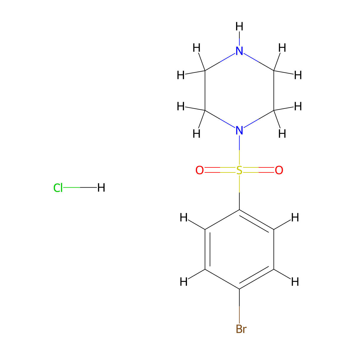 1-[(4-Bromophenyl)sulfonyl]piperazine hydrochloride molecular structure, CAS 1172317-29-1