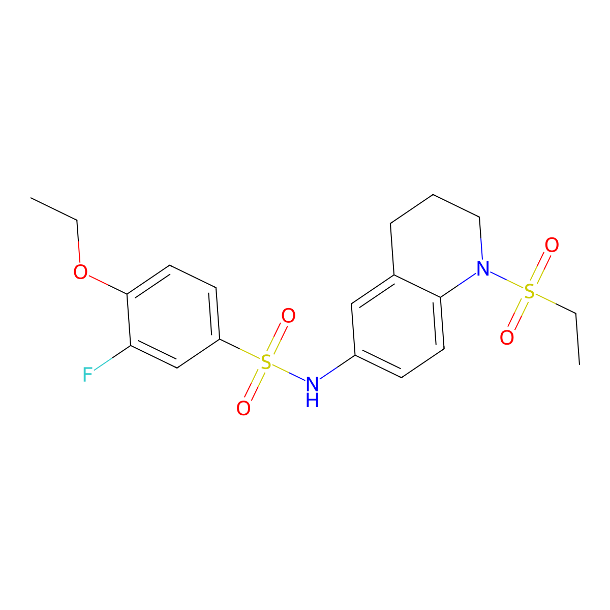 4-ethoxy-N-(1-(ethylsulfonyl)-1,2,3,4-tetrahydroquinolin-6-yl)-3-fluorobenzenesulfonamide molecular structure, CAS 1172320-28-3