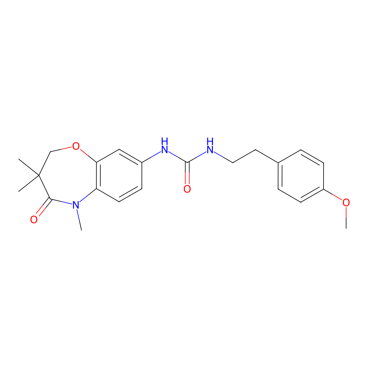 1-(4-Methoxyphenethyl)-3-(3,3,5-trimethyl-4-oxo-2,3,4,5-tetrahydrobenzo[b][1,4]oxazepin-8-yl)urea molecular structure, CAS 1172322-57-4