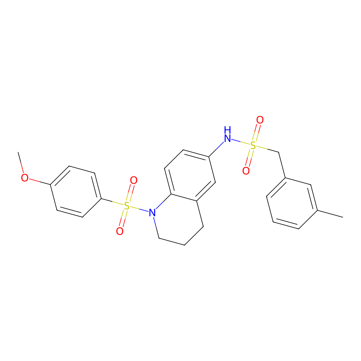 N-(1-((4-methoxyphenyl)sulfonyl)-1,2,3,4-tetrahydroquinolin-6-yl)-1-(m-tolyl)methanesulfonamide molecular structure, CAS 1172324-86-5