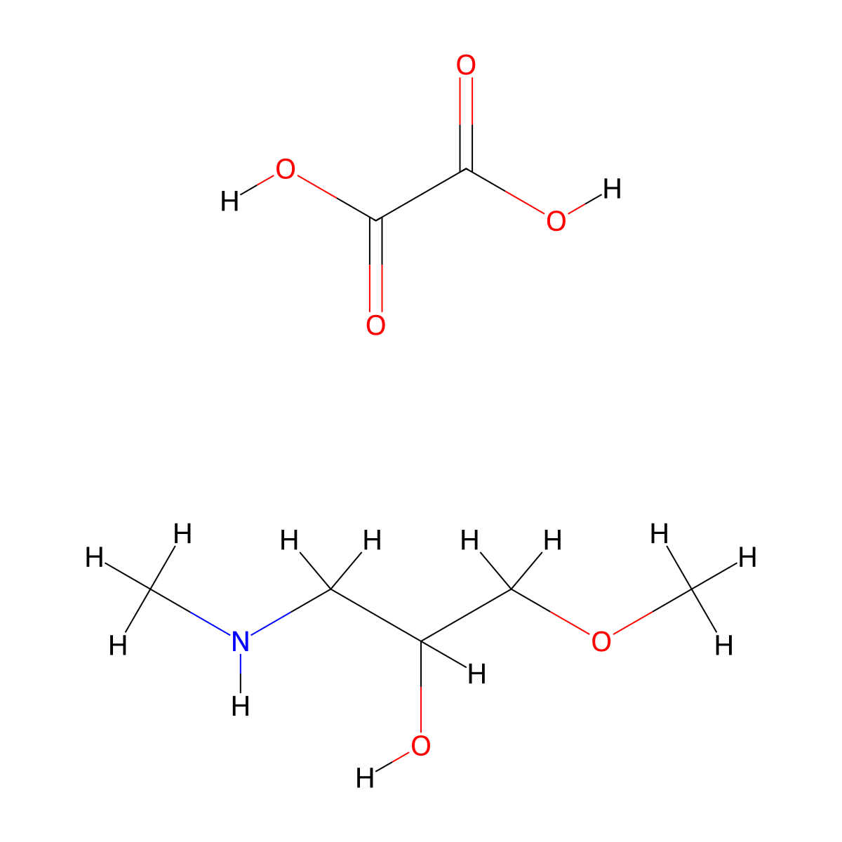 (2-Hydroxy-3-methoxypropyl)(methyl)amine; oxalic acid molecular structure, CAS 1172324-93-4