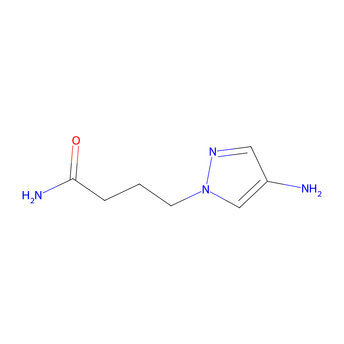 4-(4-amino-1H-pyrazol-1-yl)butanamide molecular structure, CAS 1172325-06-2