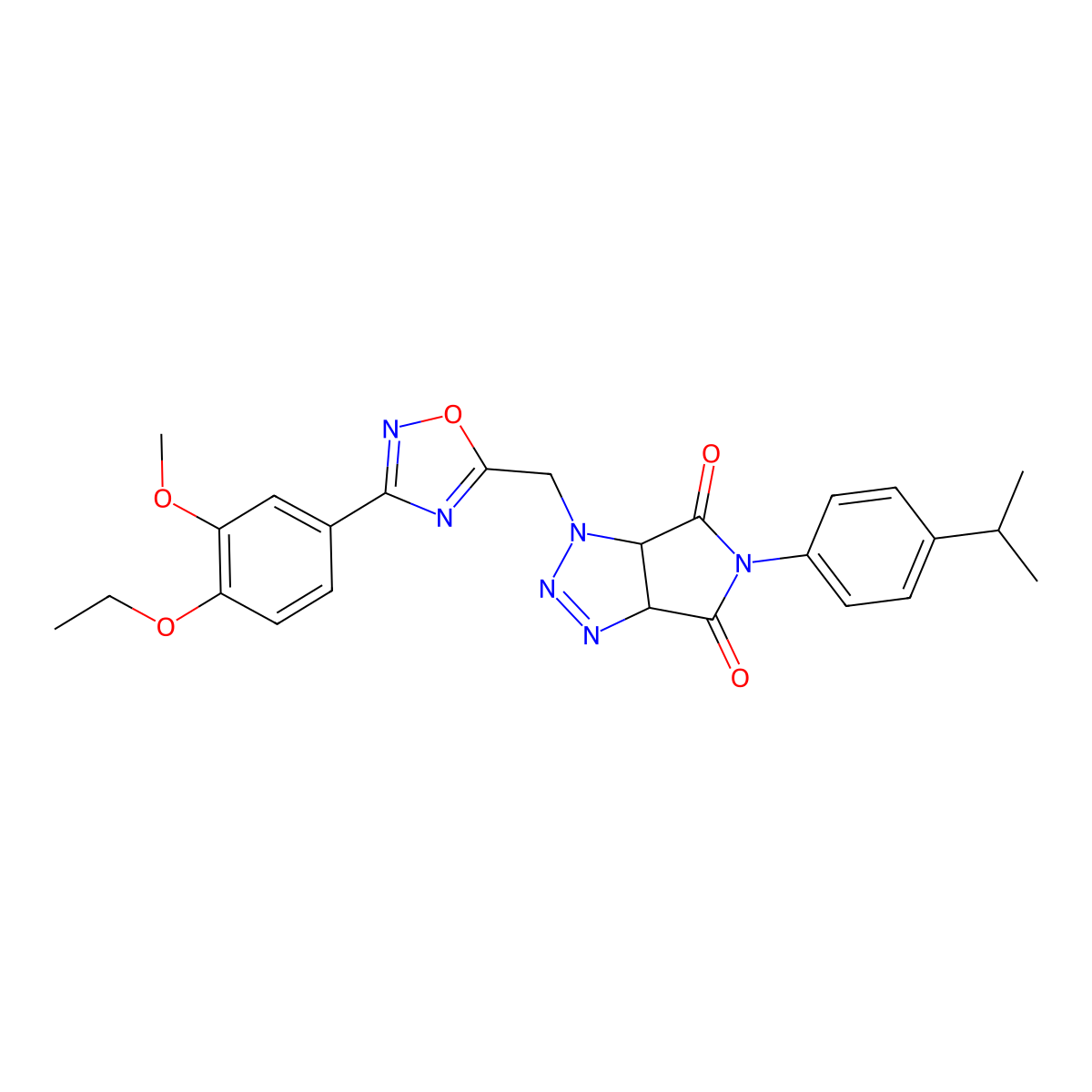 1-((3-(4-ethoxy-3-methoxyphenyl)-1,2,4-oxadiazol-5-yl)methyl)-5-(4-isopropylphenyl)-1,6a-dihydropyrrolo[3,4-d][1,2,3]triazole-4,6(3aH,5H)-dione molecular structure, CAS 1172325-41-5