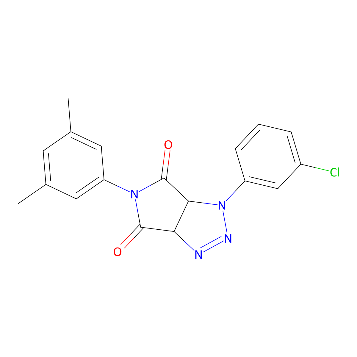 1-(3-chlorophenyl)-5-(3,5-dimethylphenyl)-1H,3aH,4H,5H,6H,6aH-pyrrolo[3,4-d][1,2,3]triazole-4,6-dione molecular structure, CAS 1172326-16-7