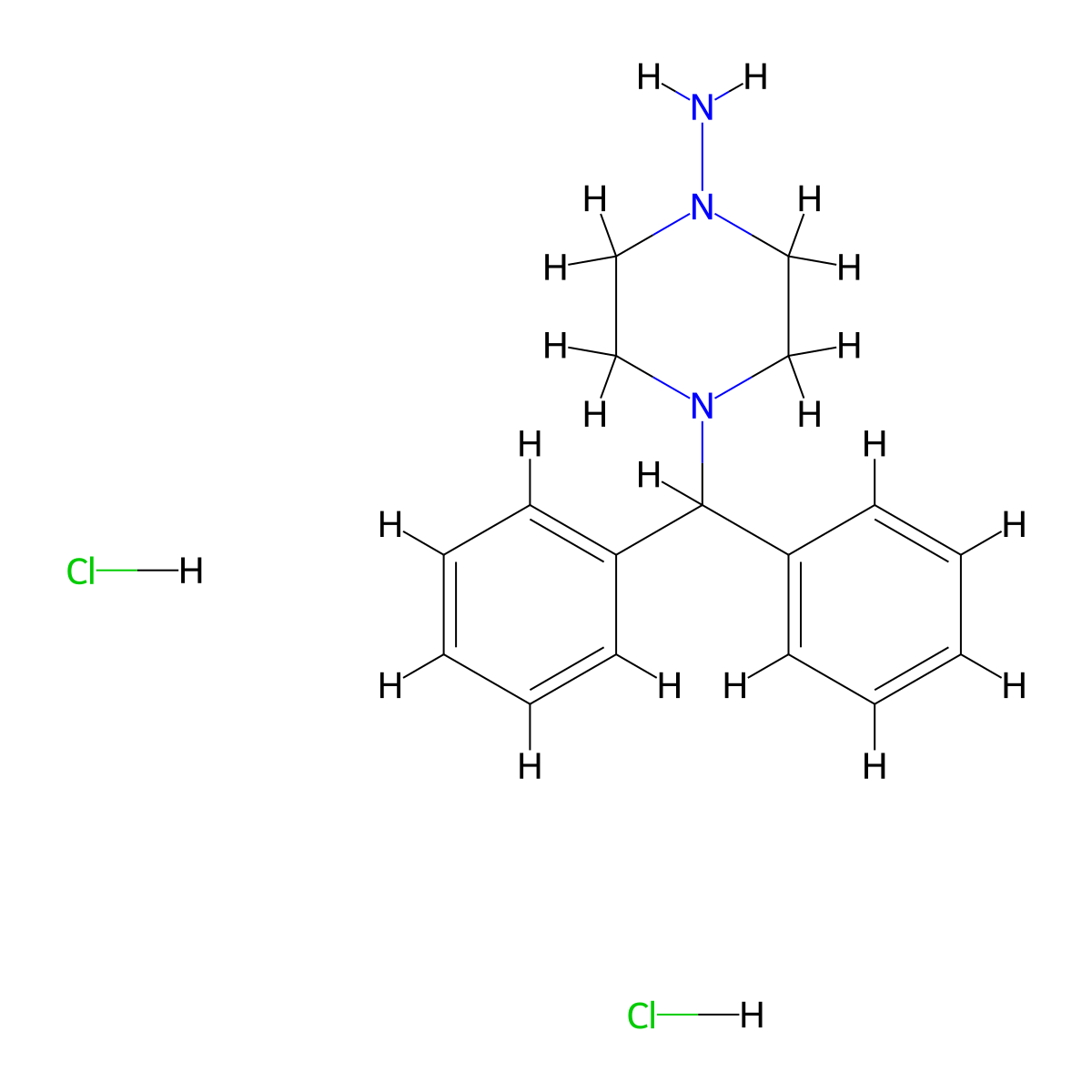 4-(Diphenylmethyl)piperazin-1-amine dihydrochloride molecular structure, CAS 1172327-56-8