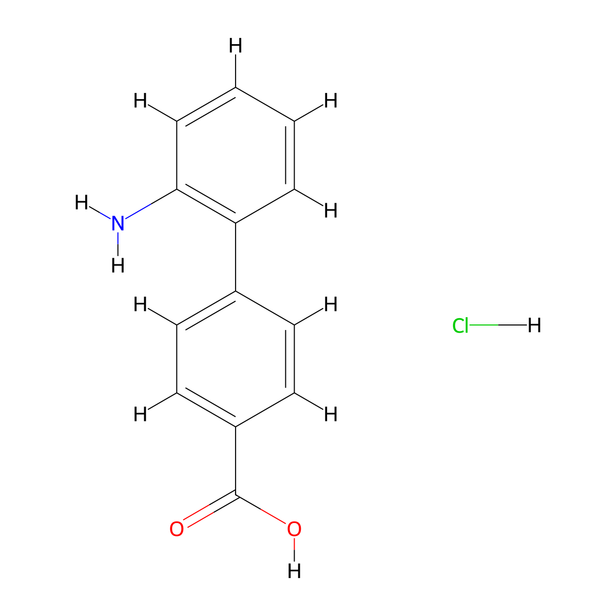 2'-Amino-[1,1'-biphenyl]-4-carboxylic acid hydrochloride molecular structure, CAS 1172328-87-8