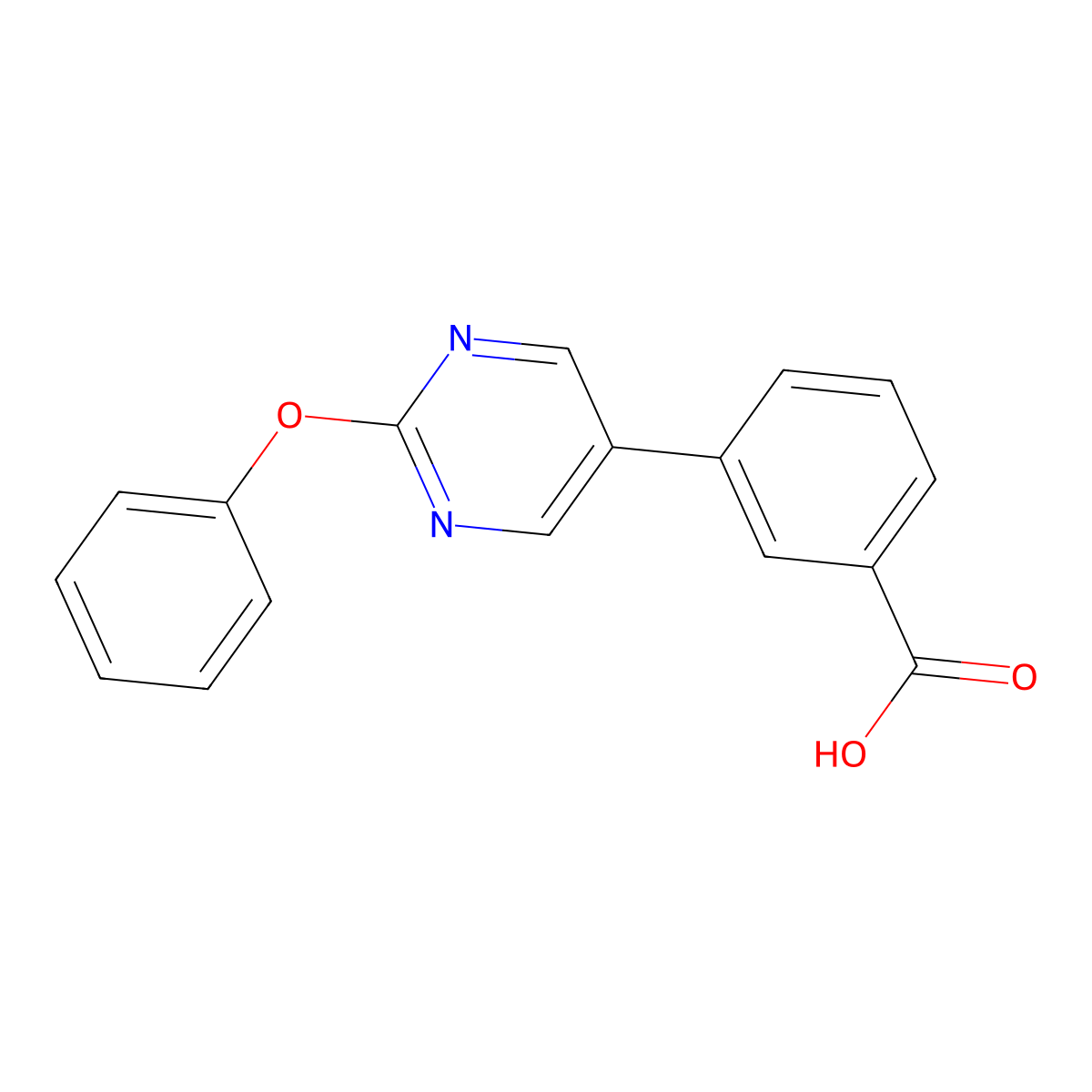 3-(2-Phenoxypyrimidin-5-yl)benzoic acid molecular structure, CAS 1172330-09-4