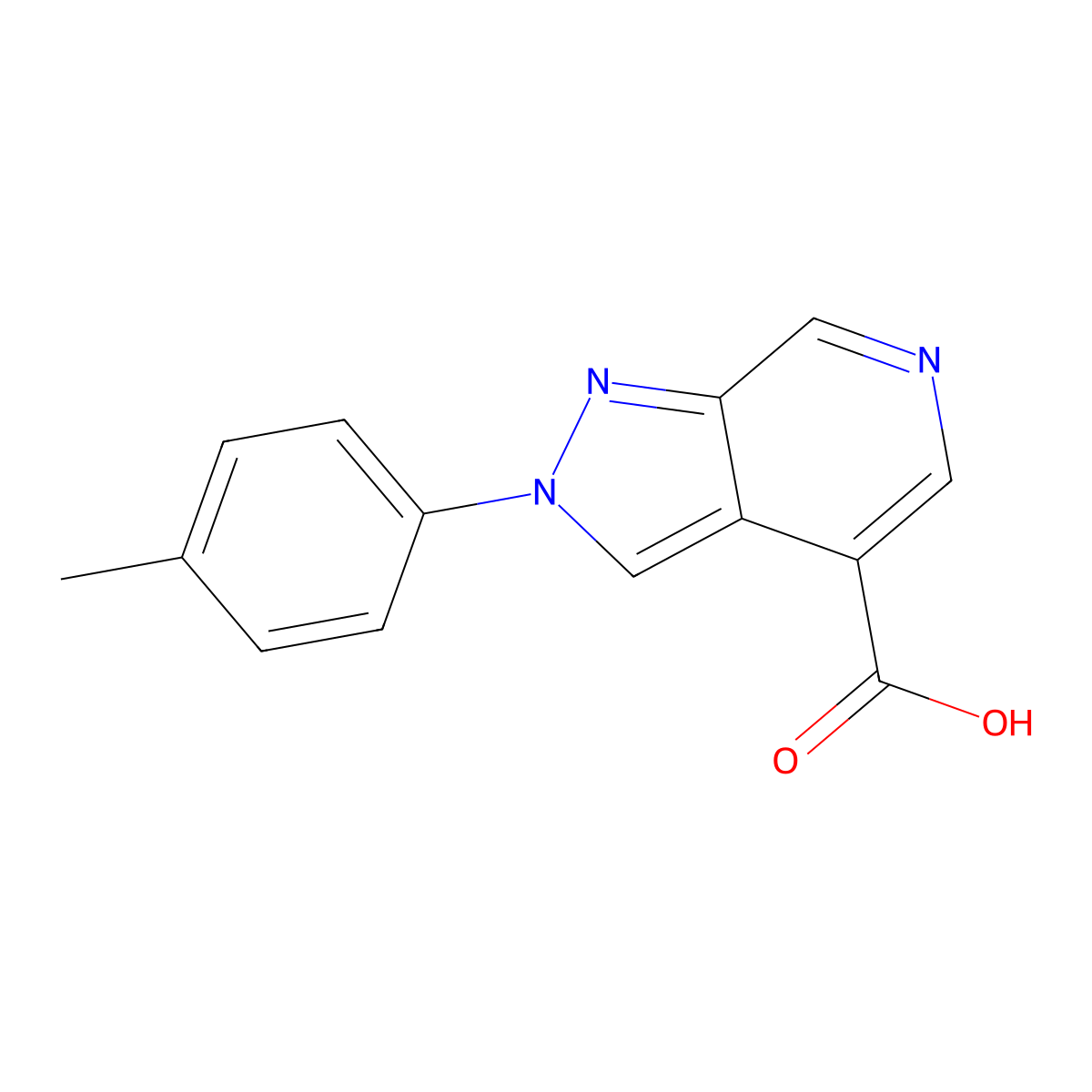 2-(4-Methylphenyl)-2H-pyrazolo[3,4-c]pyridine-4-carboxylic acid molecular structure, CAS 1172330-80-1