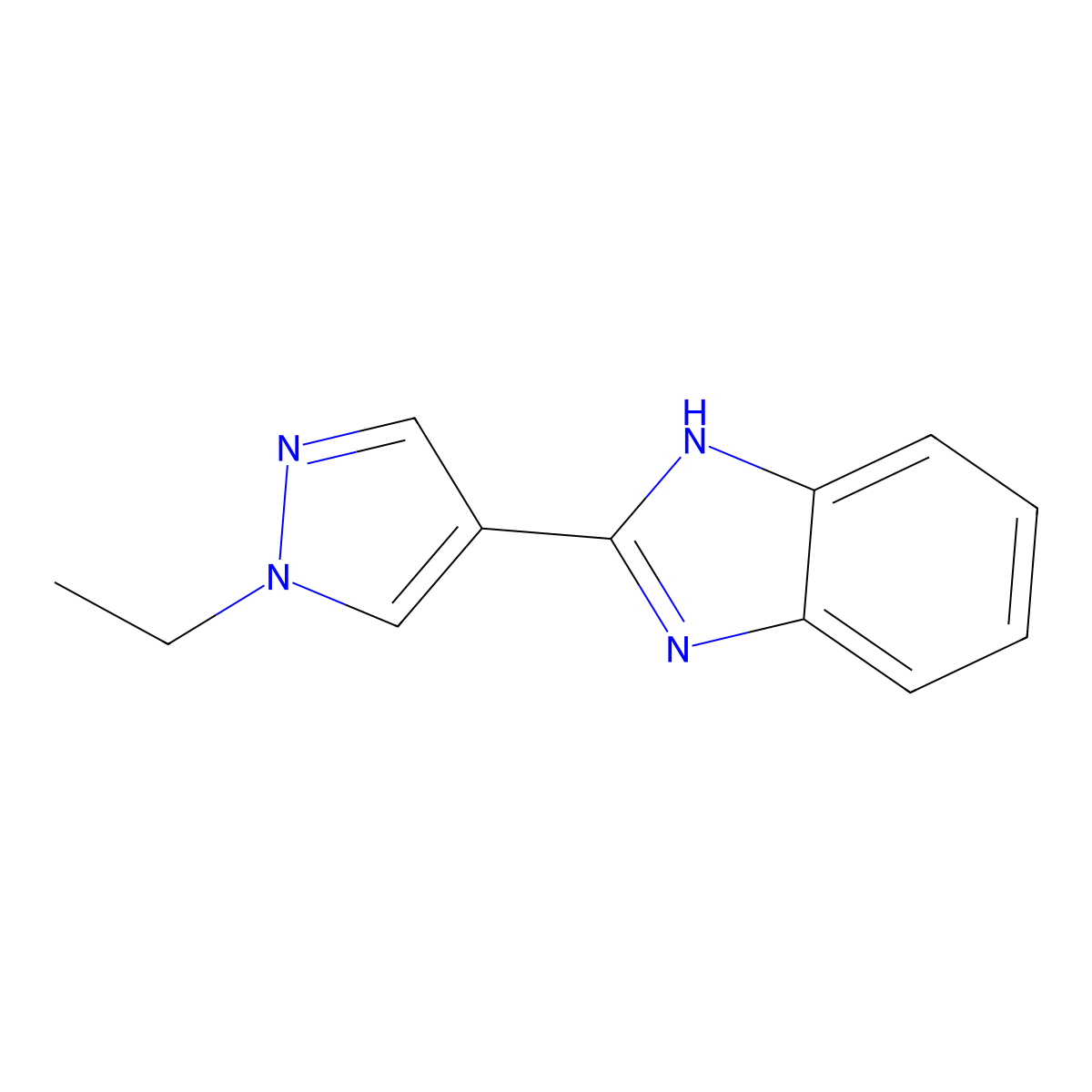 2-(1-ethyl-1H-pyrazol-4-yl)-1H-benzimidazole molecular structure, CAS 1172333-34-4