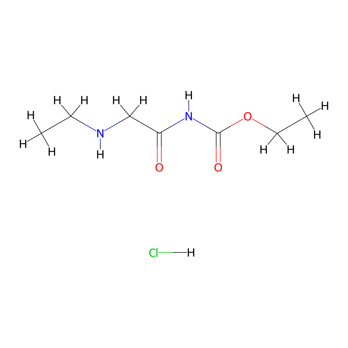 ethyl N-[2-(ethylamino)acetyl]carbamate hydrochloride molecular structure, CAS 1172334-11-0