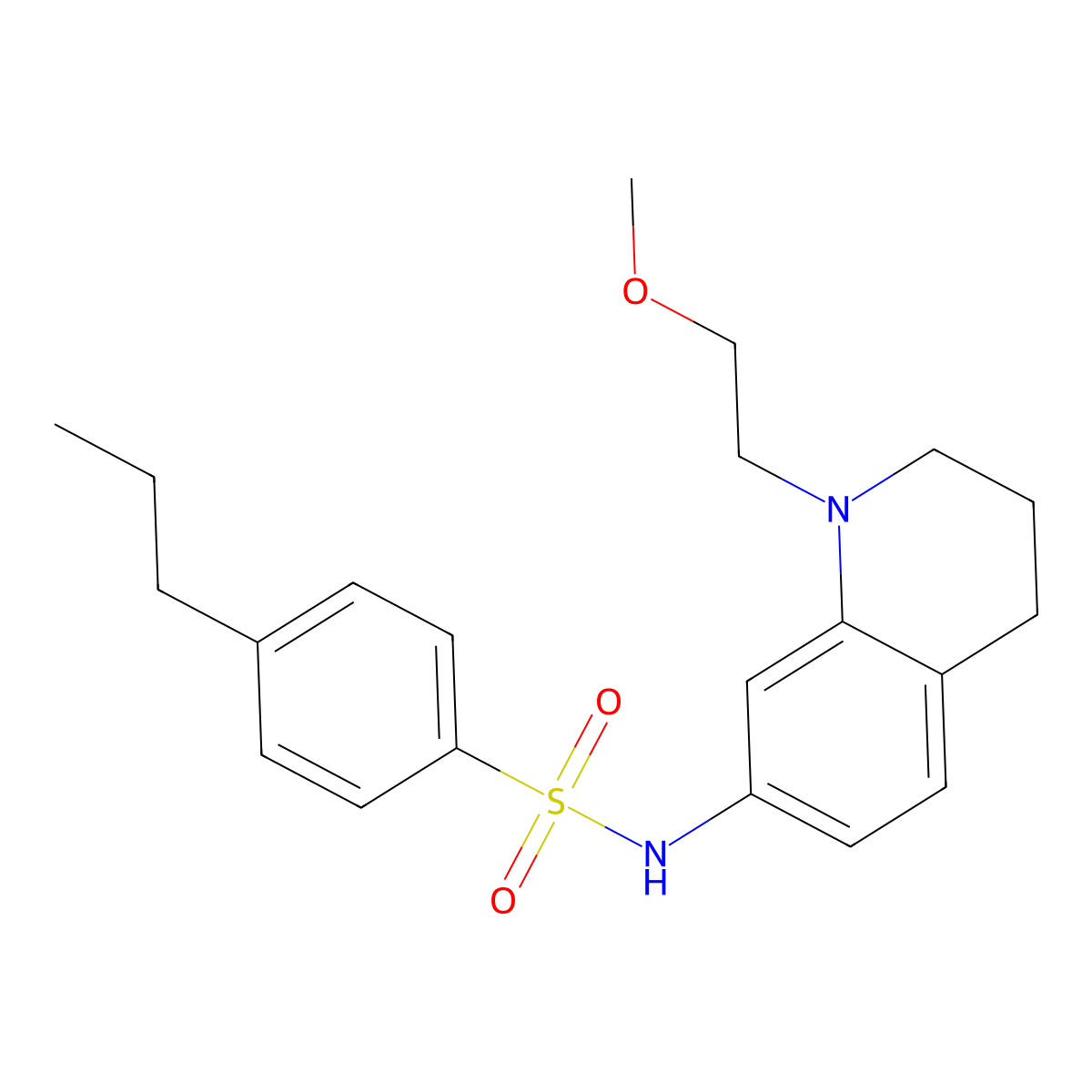 N-(1-(2-methoxyethyl)-1,2,3,4-tetrahydroquinolin-7-yl)-4-propylbenzenesulfonamide molecular structure, CAS 1172334-31-4