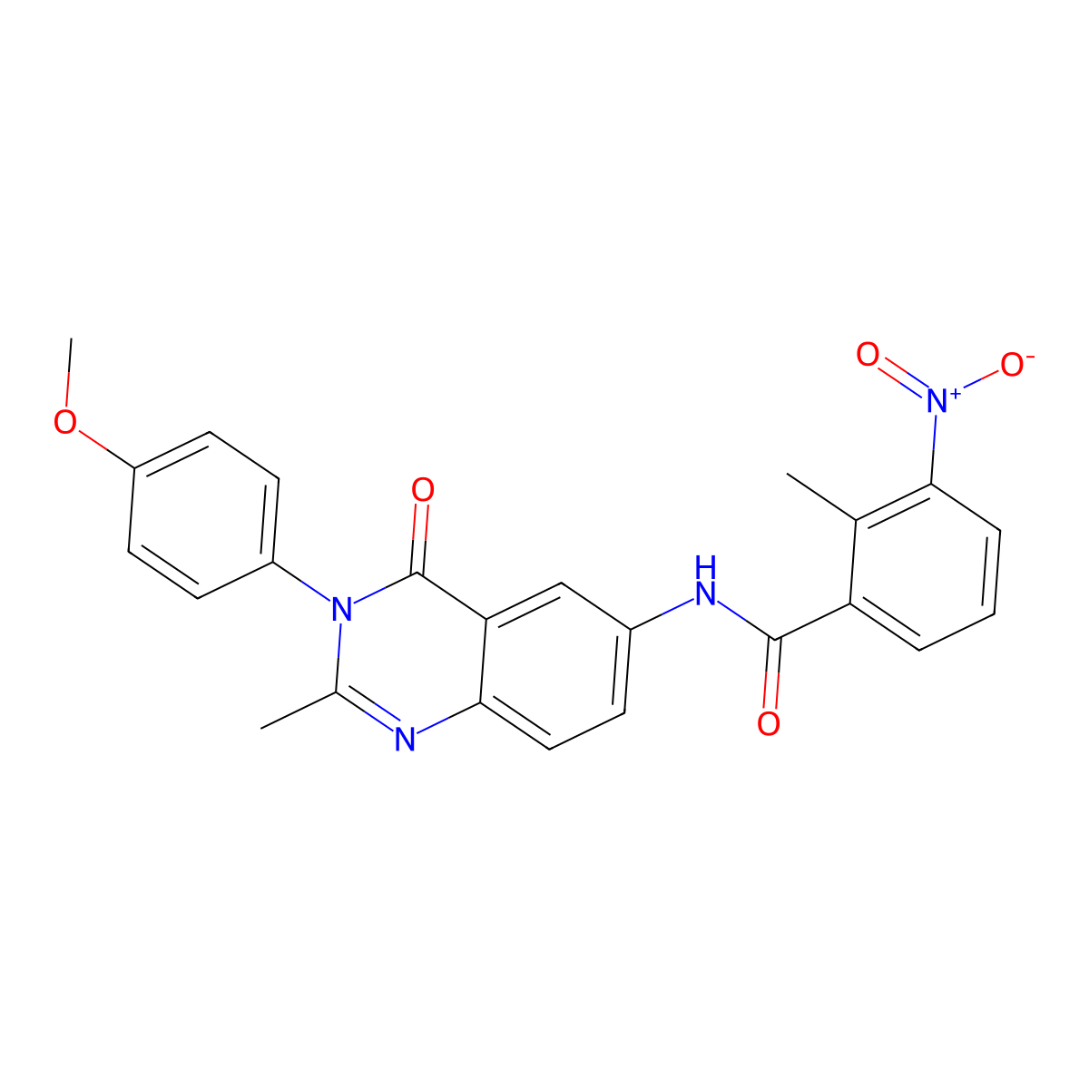 N-(3-(4-methoxyphenyl)-2-methyl-4-oxo-3,4-dihydroquinazolin-6-yl)-2-methyl-3-nitrobenzamide molecular structure, CAS 1172335-08-8