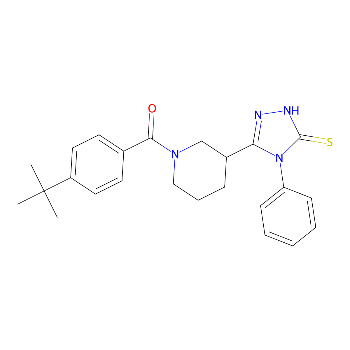 5-[1-(4-tert-Butylbenzoyl)piperidin-3-yl]-4-phenyl-4H-1,2,4-triazole-3-thiol molecular structure, CAS 1172335-31-7