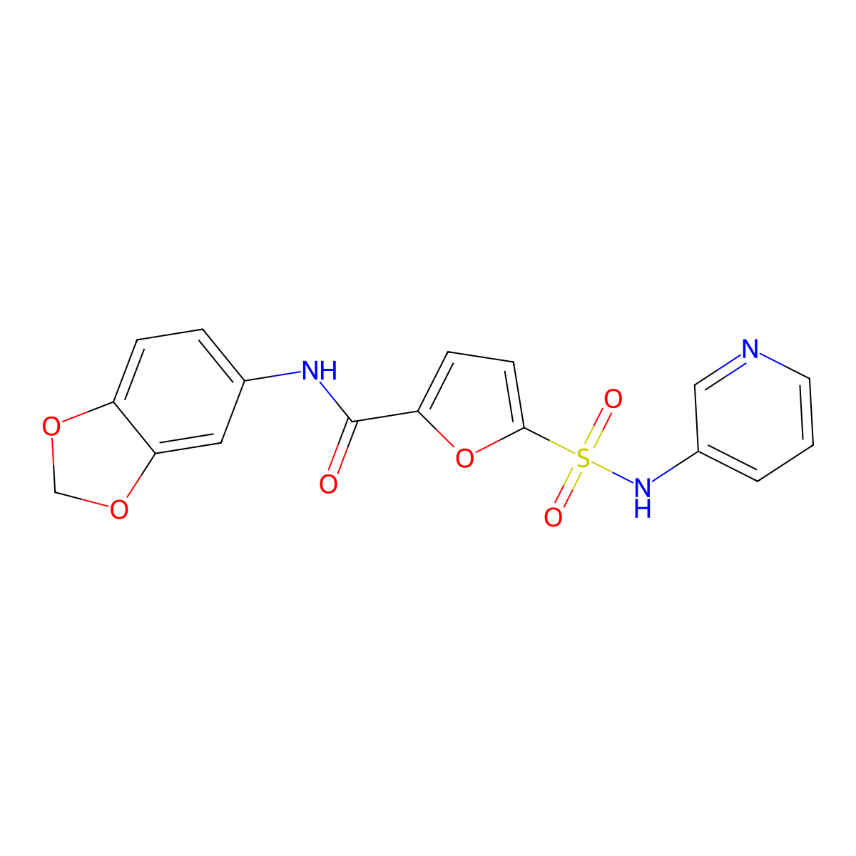 N-(2H-1,3-benzodioxol-5-yl)-5-[(pyridin-3-yl)sulfamoyl]furan-2-carboxamide molecular structure, CAS 1172336-17-2
