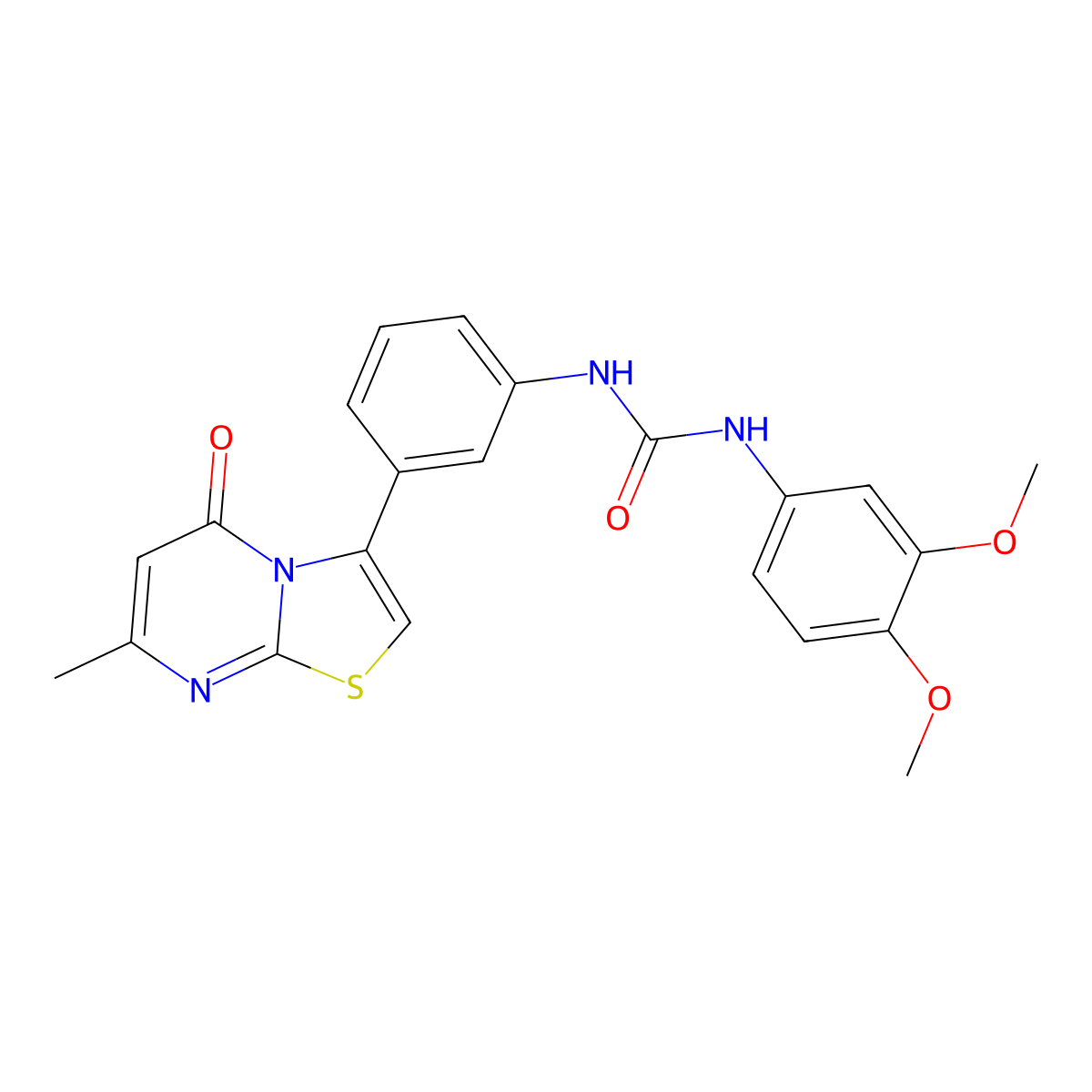 1-(3,4-dimethoxyphenyl)-3-(3-(7-methyl-5-oxo-5H-thiazolo[3,2-a]pyrimidin-3-yl)phenyl)urea molecular structure, CAS 1172337-11-9