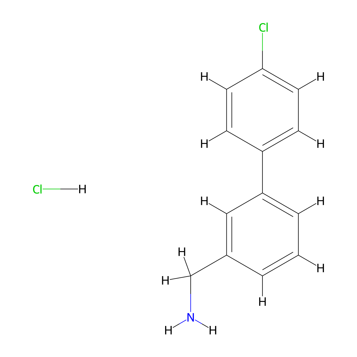 3-(Aminomethyl)-4'-chlorobiphenyl hydrochloride molecular structure, CAS 1172338-38-3