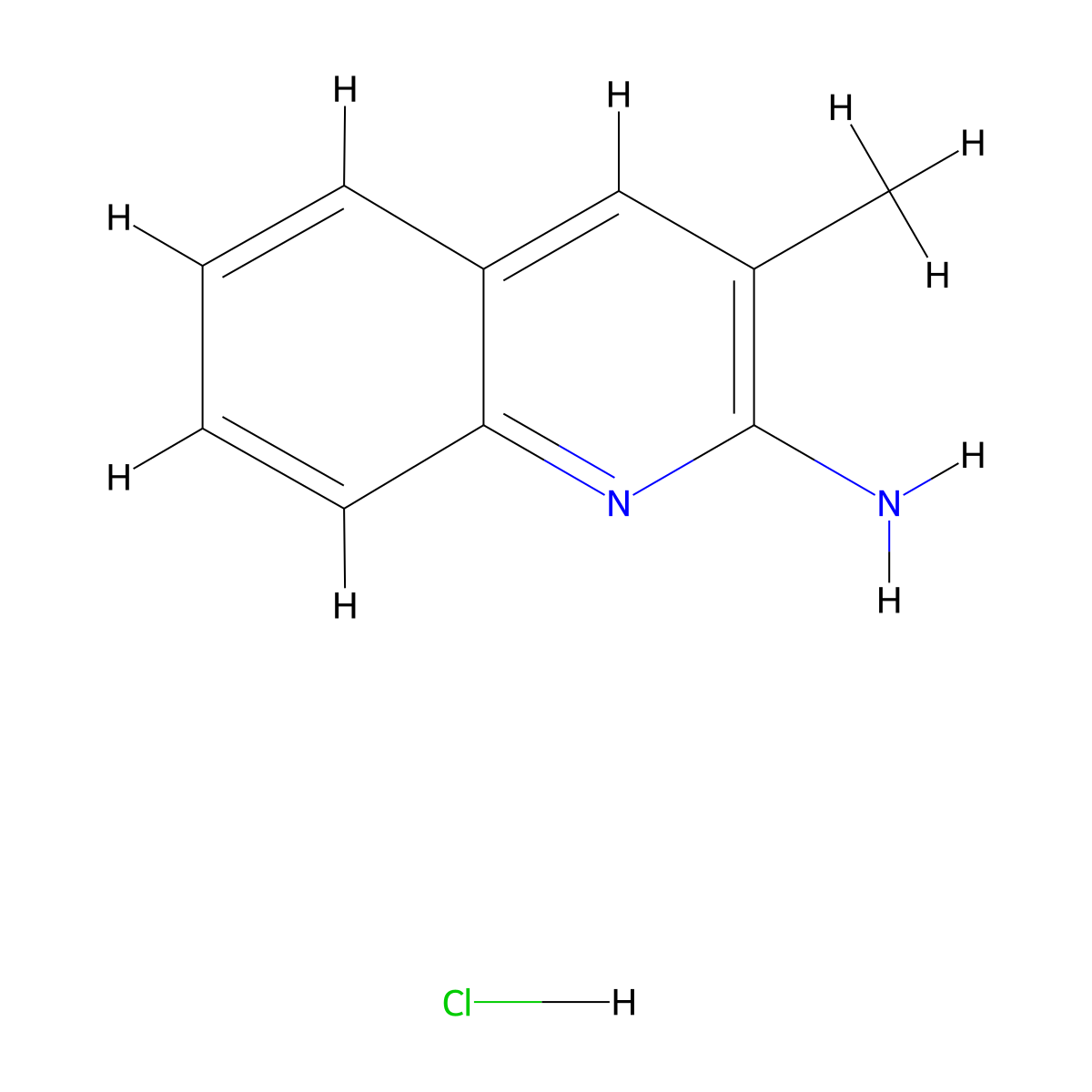 3-Methylquinolin-2-amine hydrochloride molecular structure, CAS 1172338-91-8