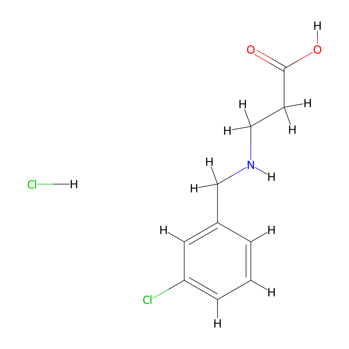 3-{[(3-Chlorophenyl)methyl]amino}propanoic acid hydrochloride molecular structure, CAS 1172342-74-3