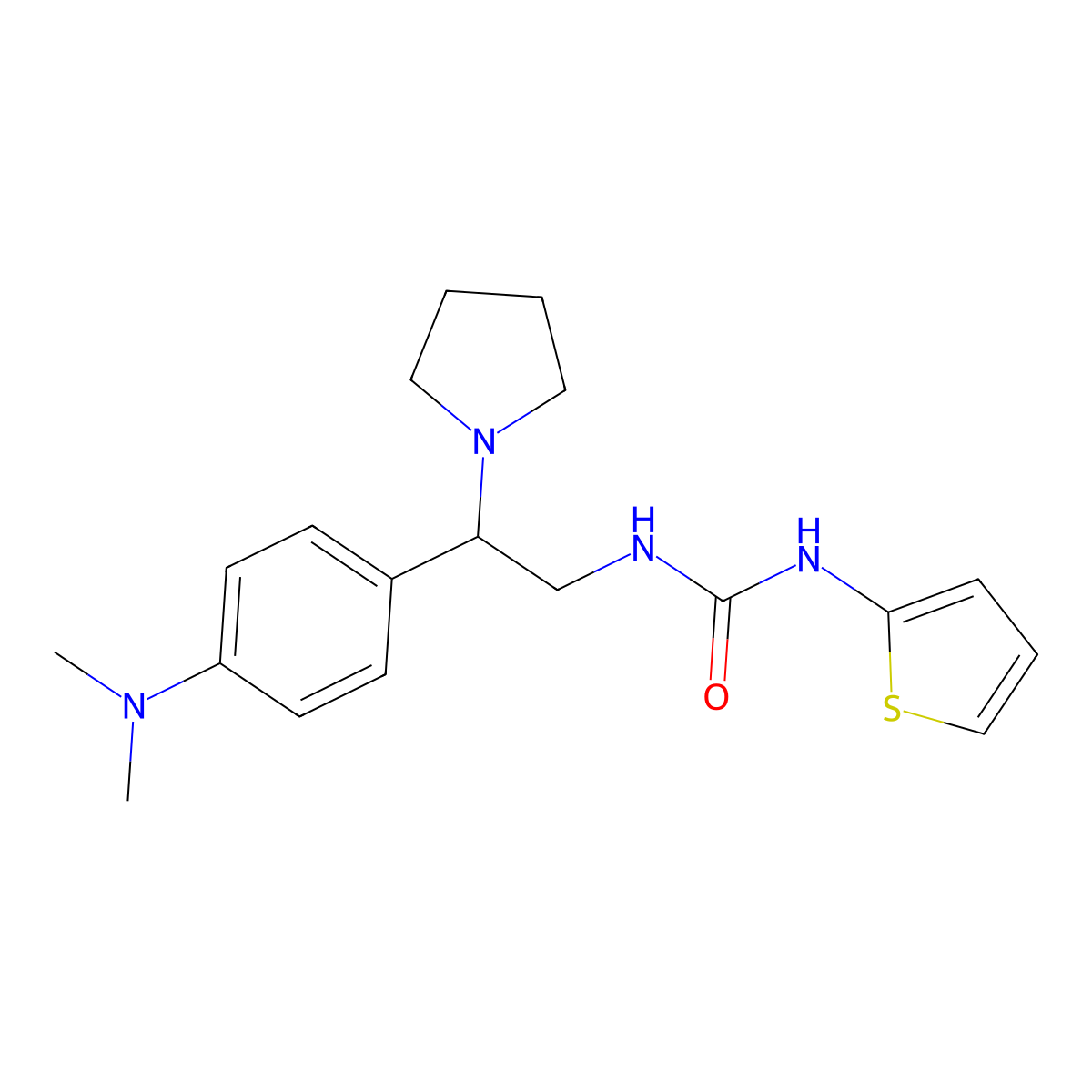 1-(2-(4-(Dimethylamino)phenyl)-2-(pyrrolidin-1-yl)ethyl)-3-(thiophen-2-yl)urea molecular structure, CAS 1172344-24-9