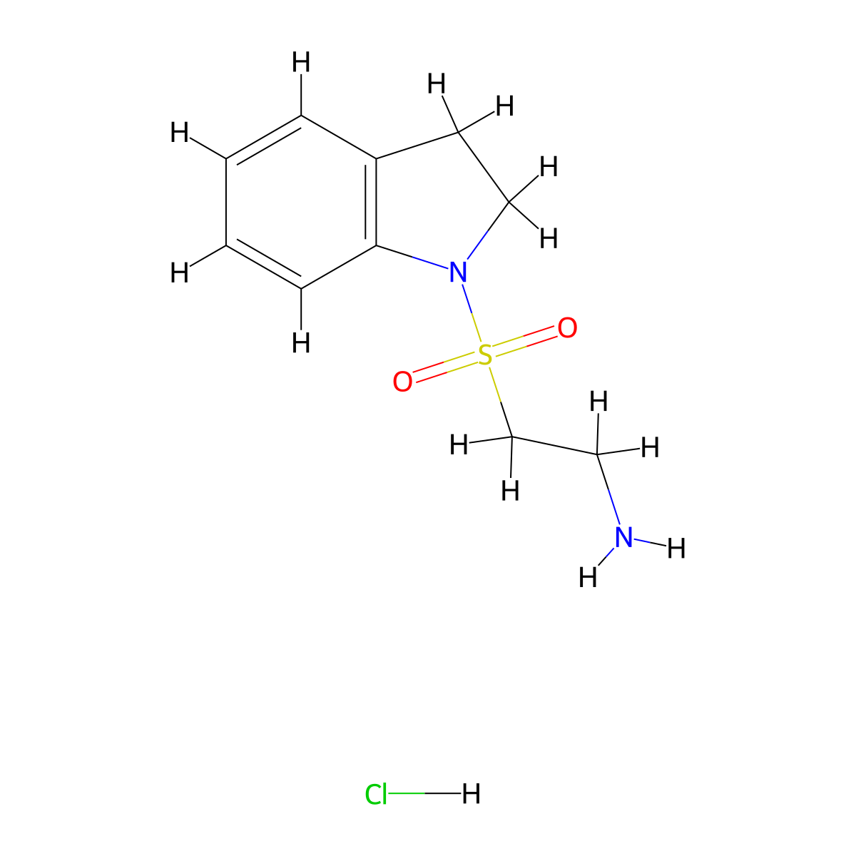 2-(2,3-Dihydro-1H-indole-1-sulfonyl)ethan-1-amine hydrochloride molecular structure, CAS 1172345-00-4