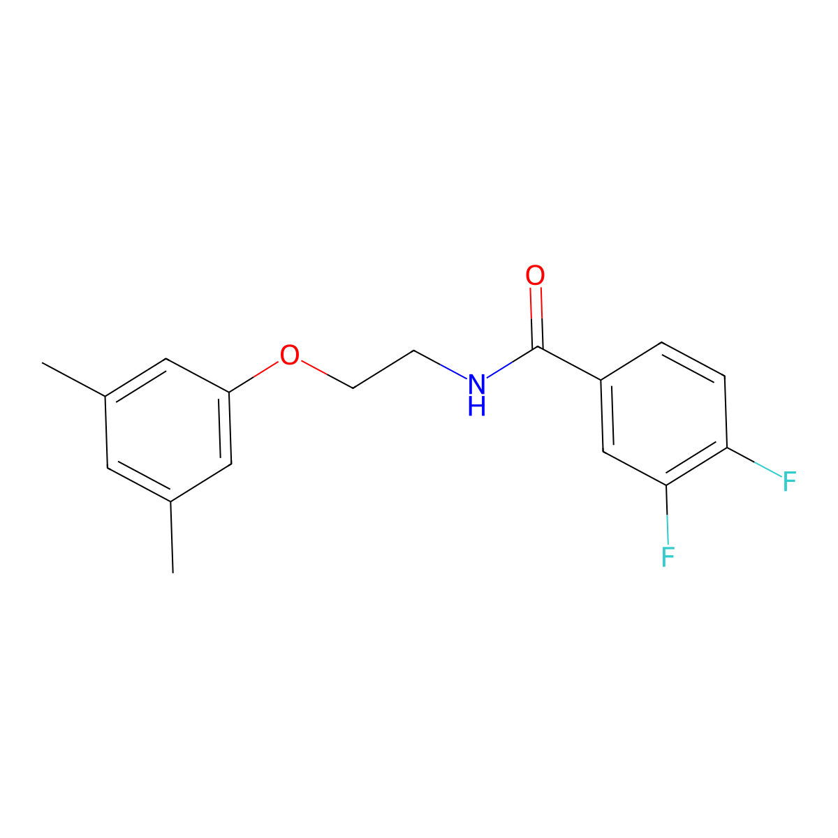 N-[2-(3,5-dimethylphenoxy)ethyl]-3,4-difluorobenzamide molecular structure, CAS 1172345-28-6