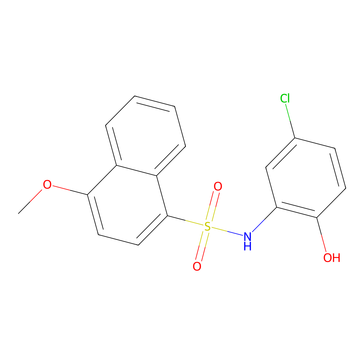 N-(5-chloro-2-hydroxyphenyl)-4-methoxynaphthalene-1-sulfonamide molecular structure, CAS 1172349-44-8