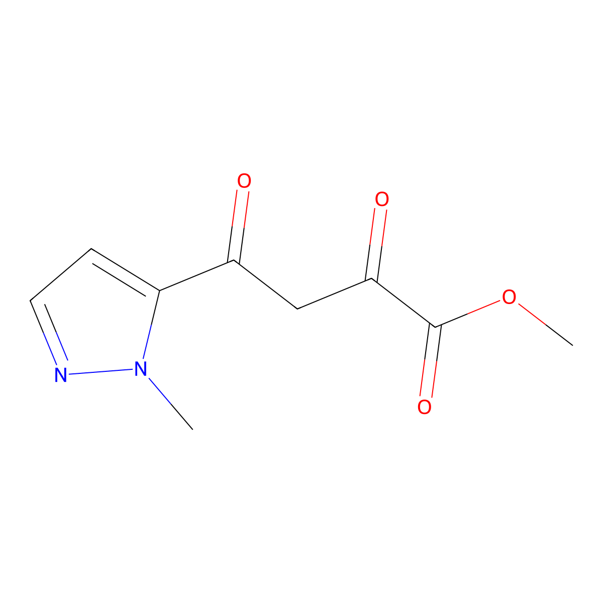 methyl 4-(1-methyl-1H-pyrazol-5-yl)-2,4-dioxobutanoate molecular structure, CAS 1172349-92-6