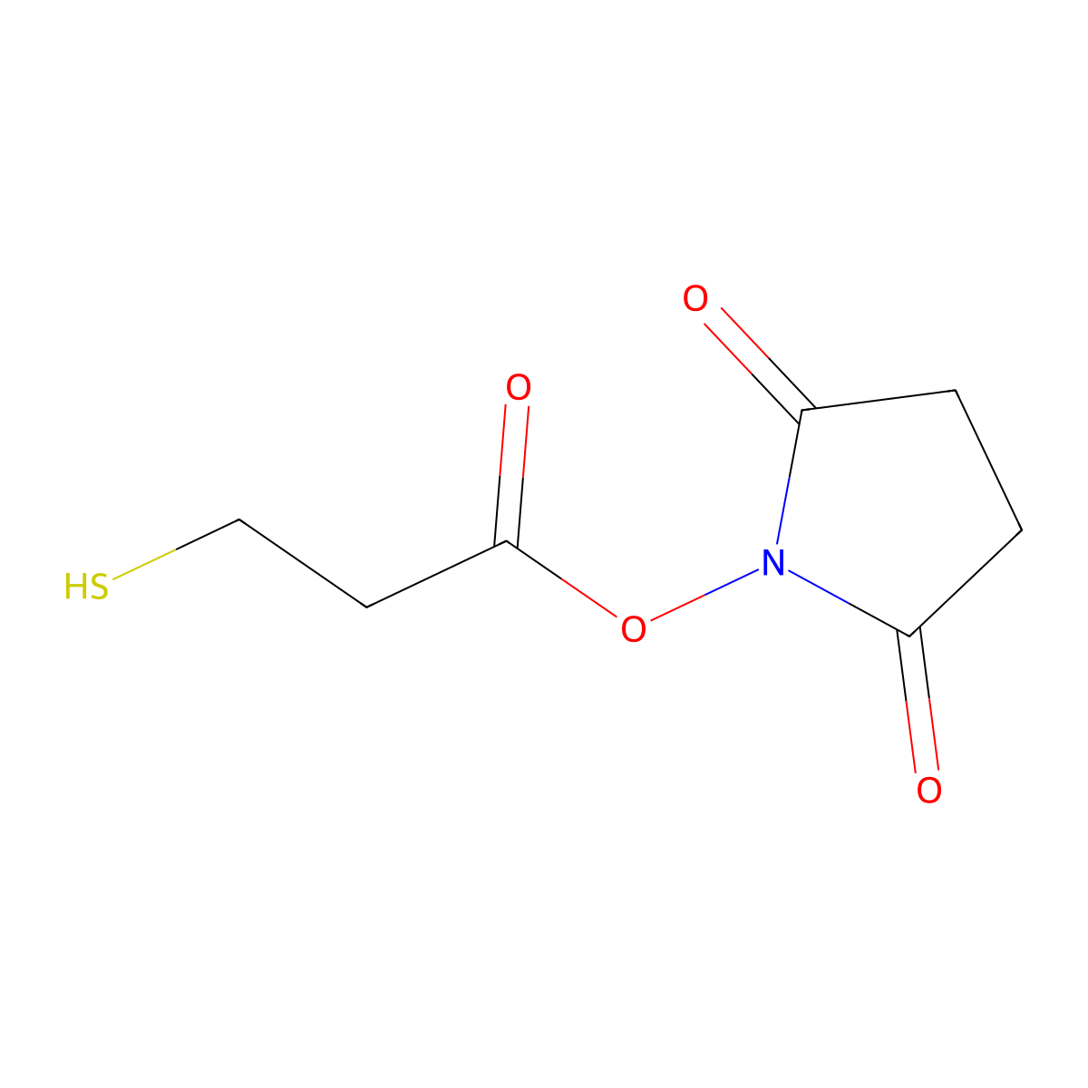 1-[(3-Sulfanylpropanoyl)oxy]pyrrolidine-2,5-dione molecular structure, CAS 117235-10-6