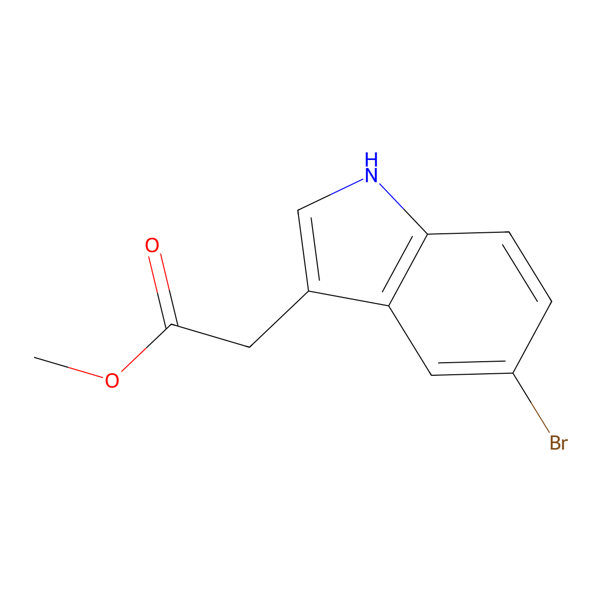 methyl 2-(5-bromo-1H-indol-3-yl)acetate molecular structure, CAS 117235-22-0