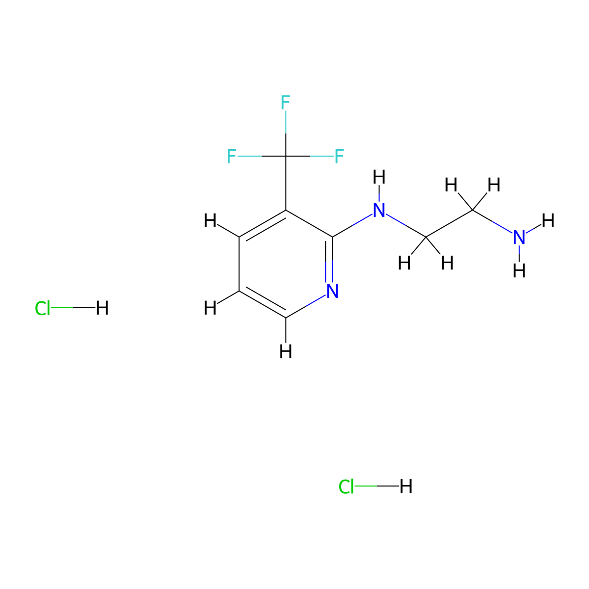 N-(2-aminoethyl)-3-(trifluoromethyl)pyridin-2-amine dihydrochloride molecular structure, CAS 1172350-22-9