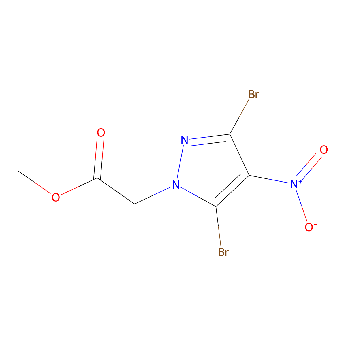methyl 2-(3,5-dibromo-4-nitro-1H-pyrazol-1-yl)acetate molecular structure, CAS 1172351-19-7