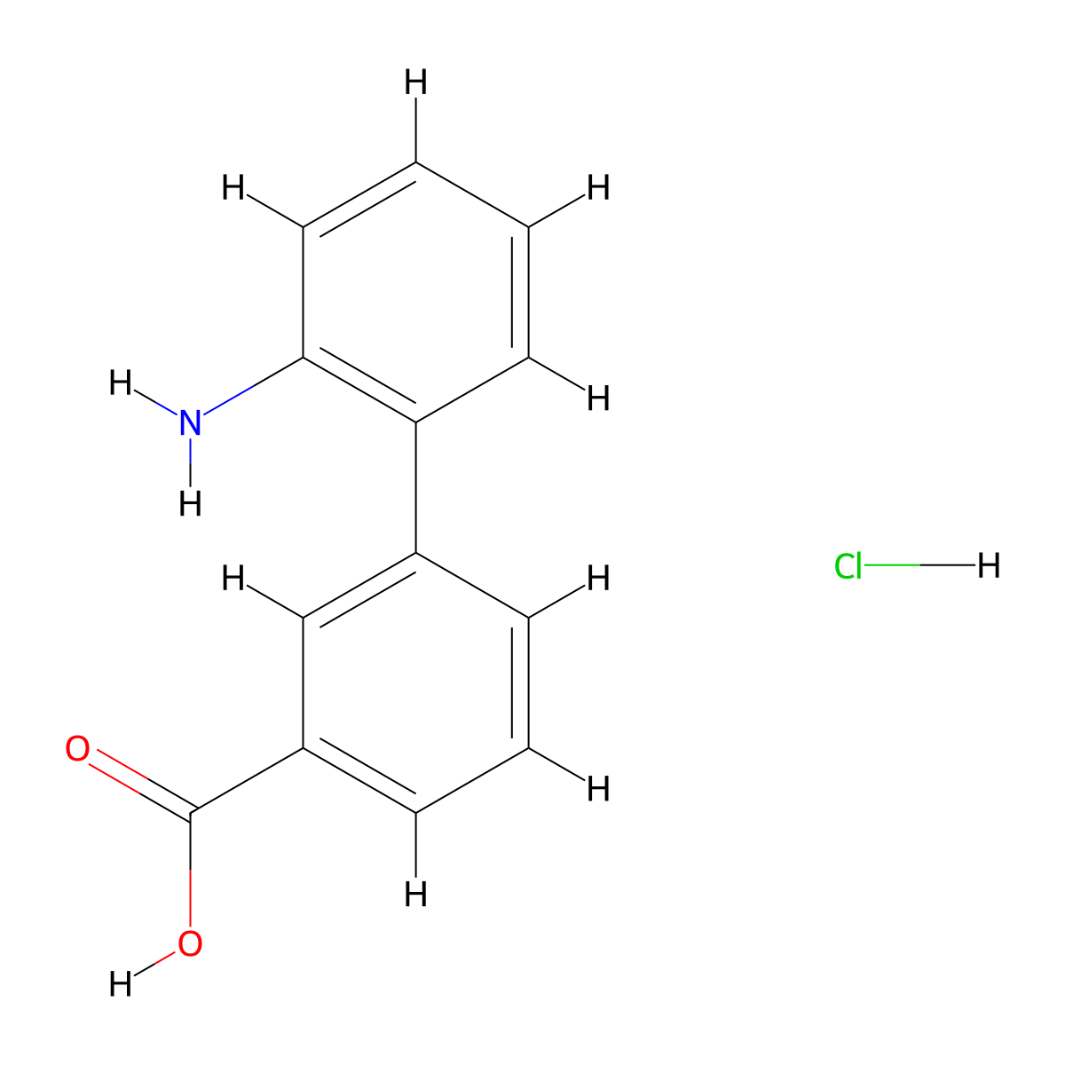 2'-Amino-[1,1'-biphenyl]-3-carboxylic acid hydrochloride molecular structure, CAS 1172351-47-1