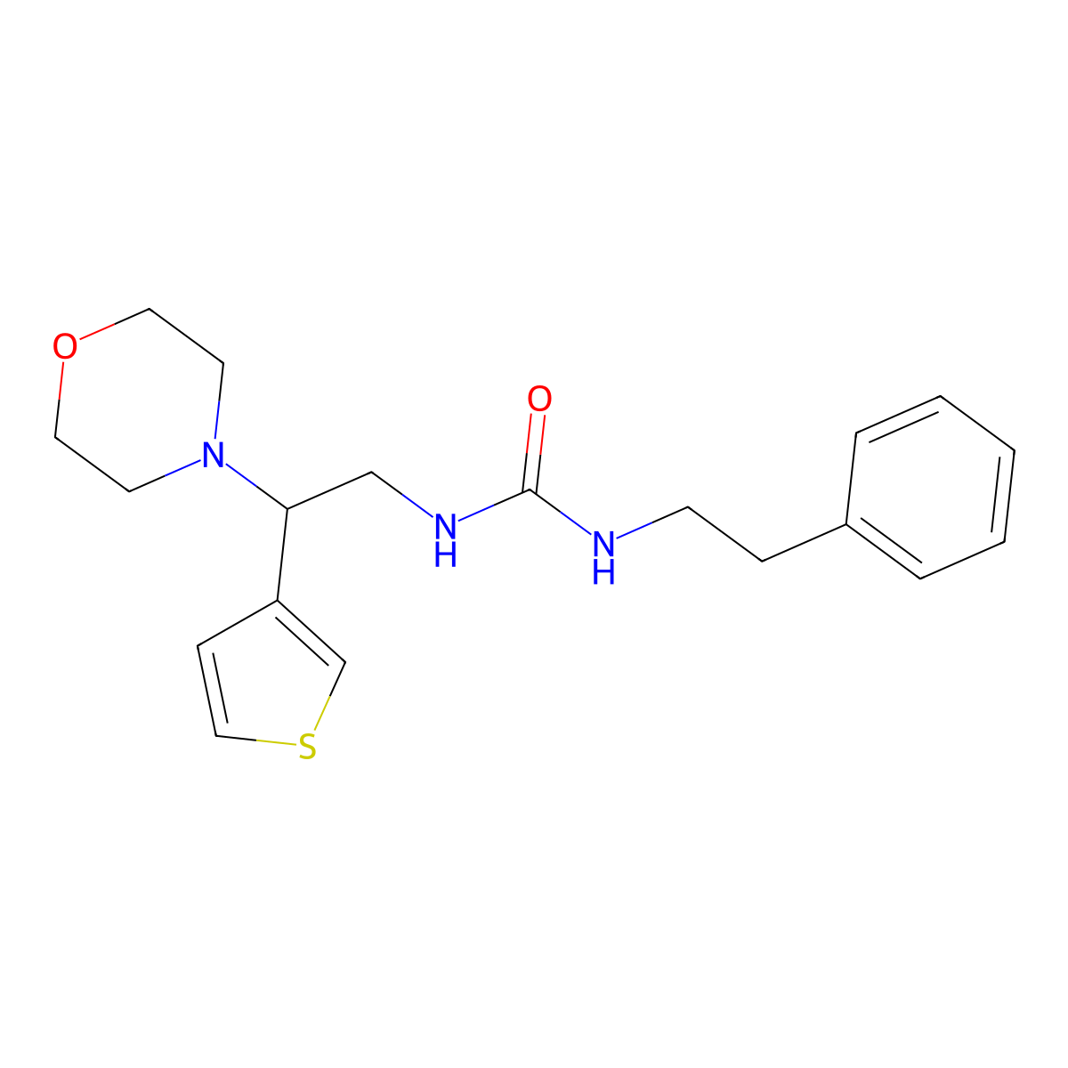1-(2-Morpholino-2-(thiophen-3-yl)ethyl)-3-phenethylurea molecular structure, CAS 1172353-65-9