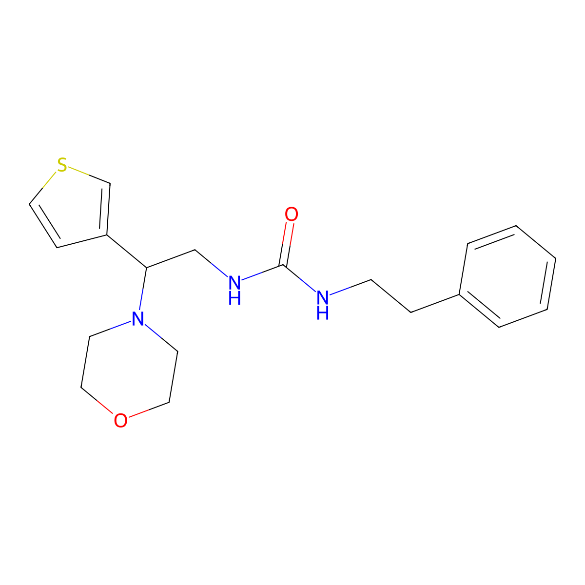 1-(2-Morpholino-2-(thiophen-3-yl)ethyl)-3-phenethylurea molecular structure, CAS 1172353-65-9