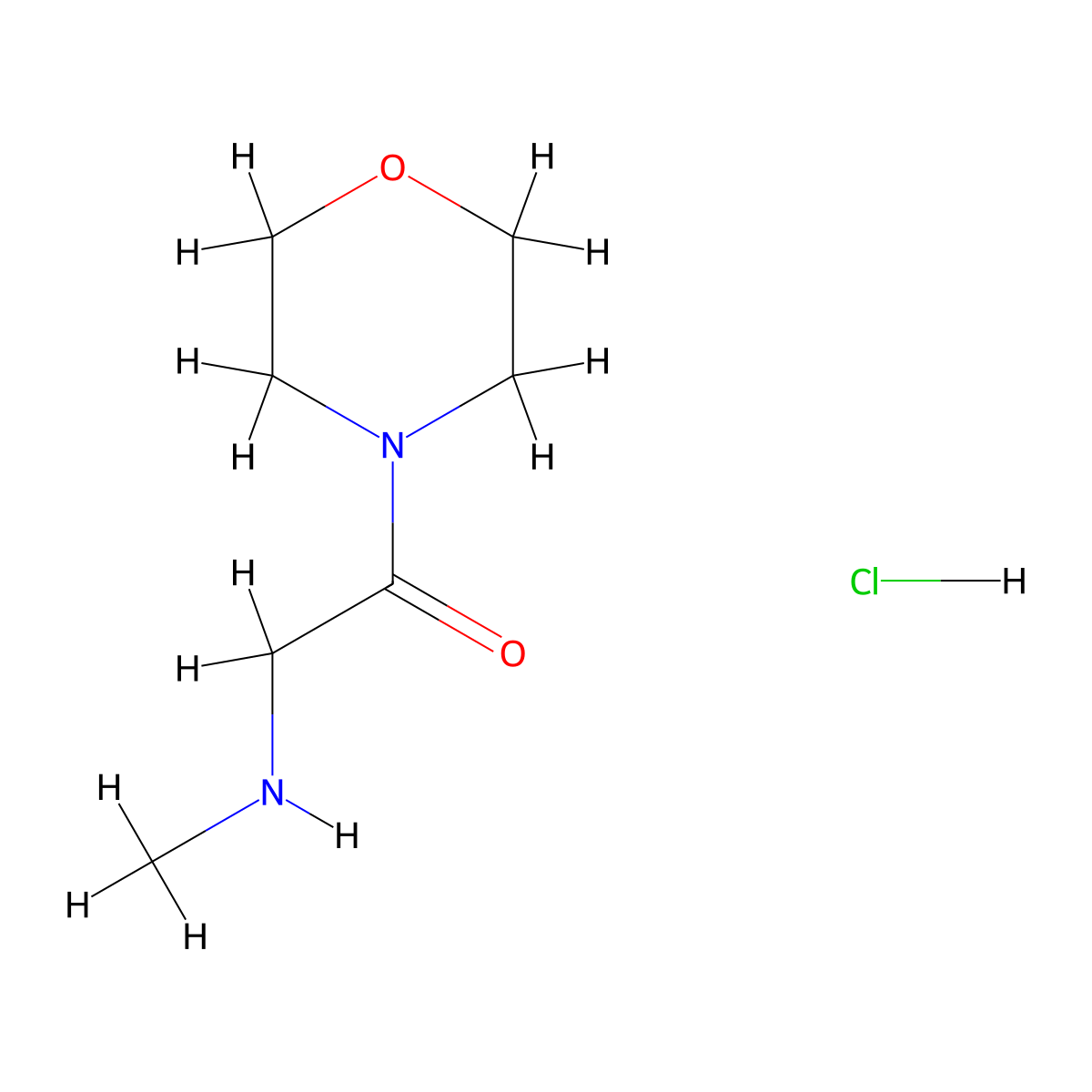 2-(Methylamino)-1-(morpholin-4-yl)ethan-1-one hydrochloride molecular structure, CAS 1172356-50-1