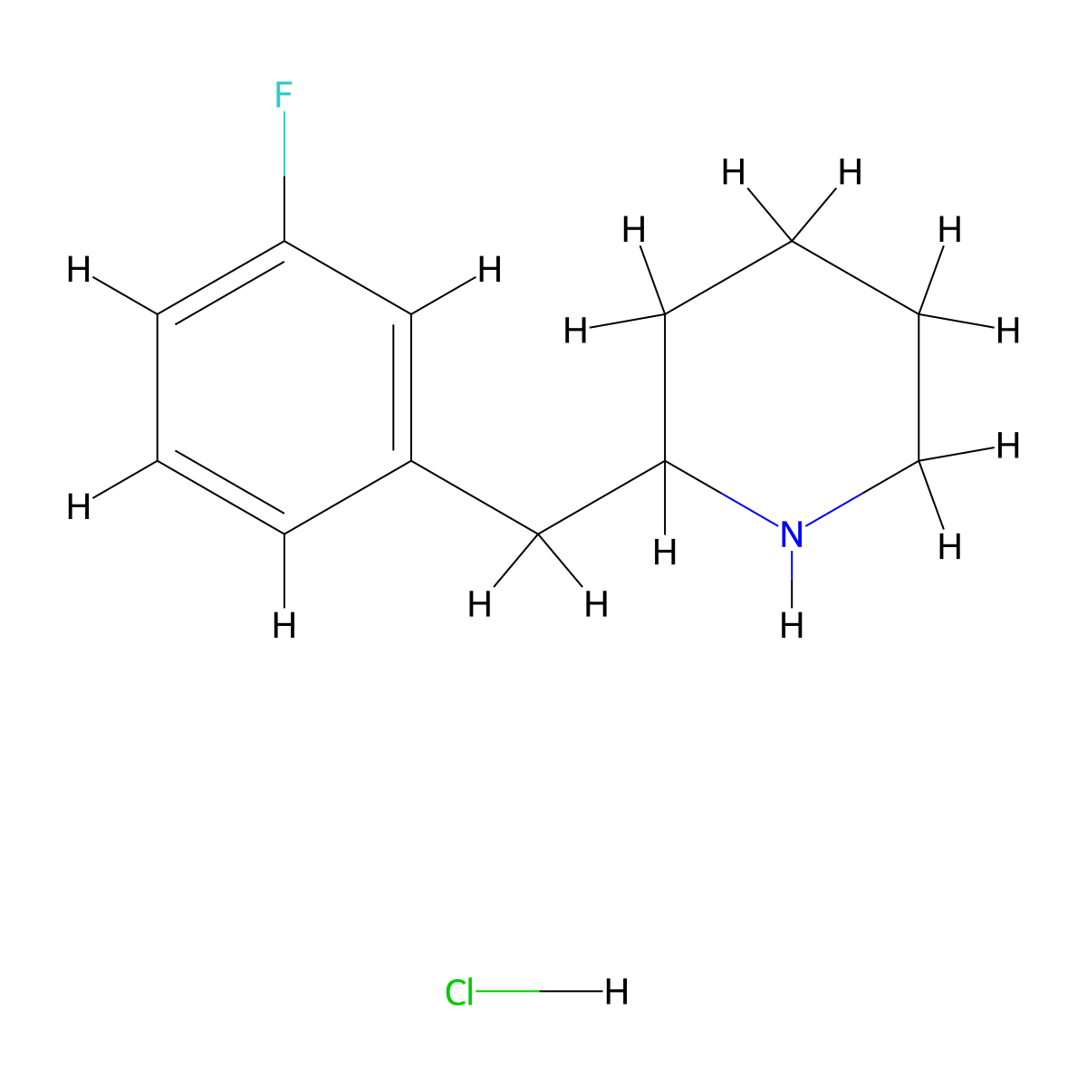 2-(3-Fluoro-benzyl)-piperidine hydrochloride molecular structure, CAS 1172356-91-0