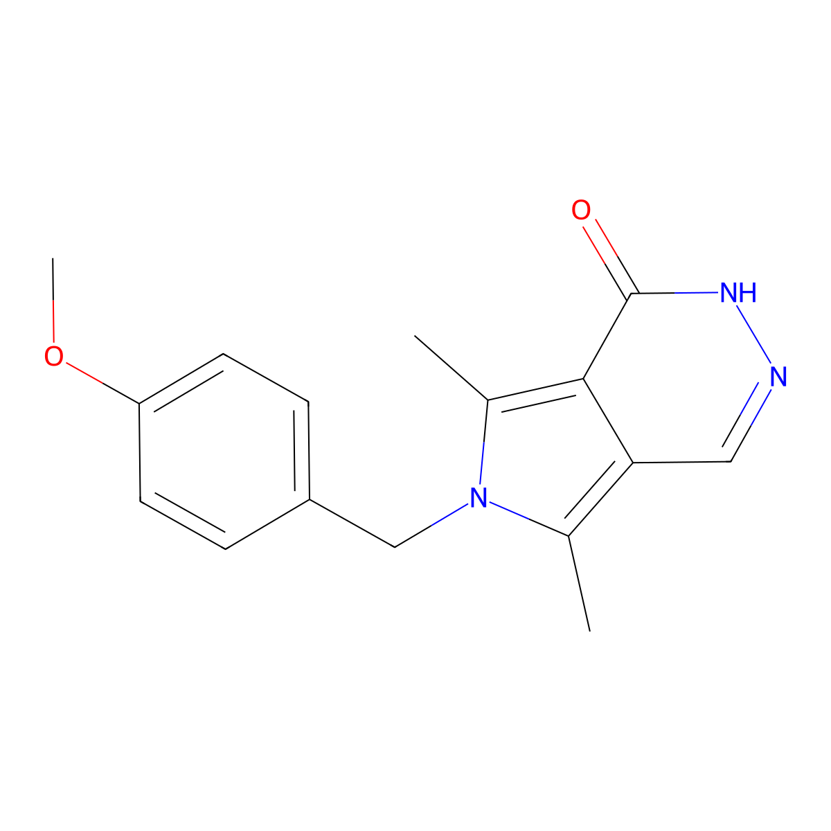 6-(4-Methoxybenzyl)-5,7-dimethyl-2,6-dihydro-1H-pyrrolo[3,4-d]pyridazin-1-one molecular structure, CAS 1172358-19-8