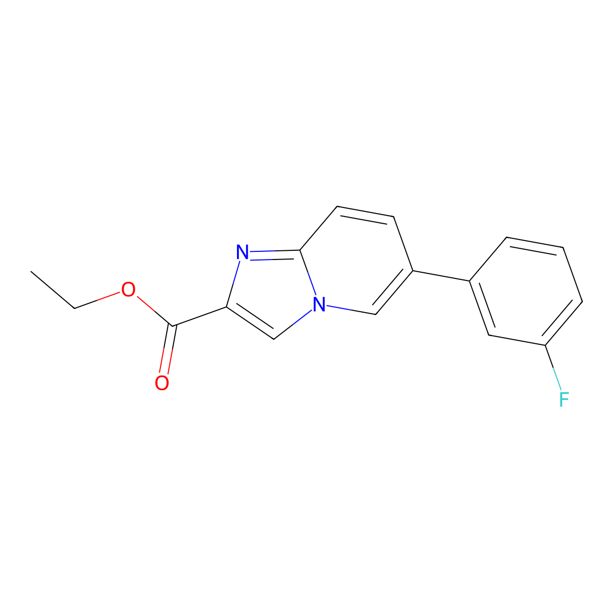Ethyl 6-(3-fluorophenyl)imidazo[1,2-a]pyridine-2-carboxylate molecular structure, CAS 1172362-03-6